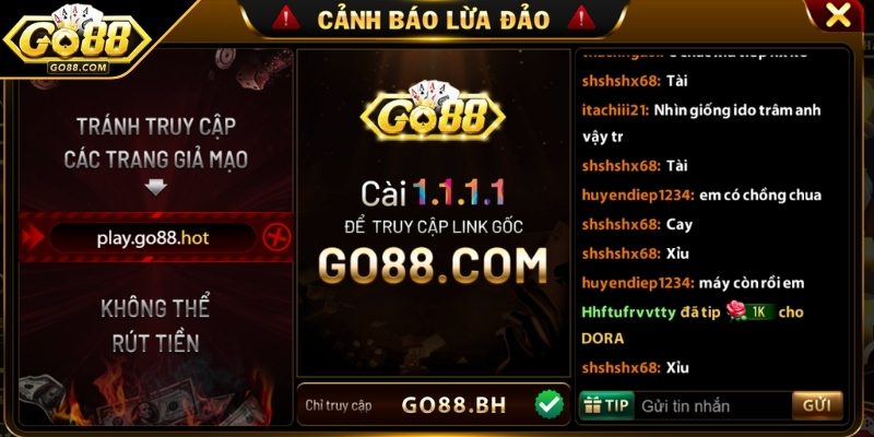 Go88 Bh – Main Site Chính Thức Mới Cập Nhật Tại Go88 3 Giảm thiểu rủi ro link giả
